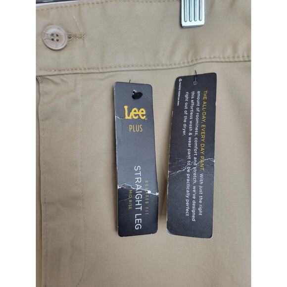 NWT Lee Tan Chino Straight Leg Relaxed Fit Mid Rise Pants Women's Plus Size 26W - Picture 9 of 13